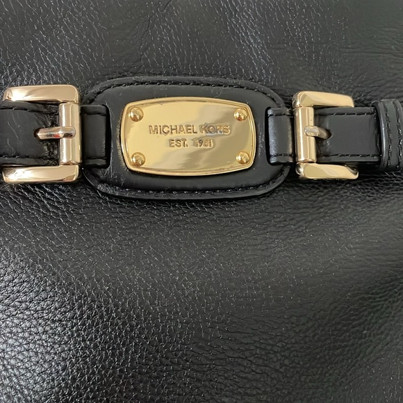 MICHAEL KORS Hamilton Pebble Leather Crossbody Shoulder Bag Purse Black - Picture 4 of 8